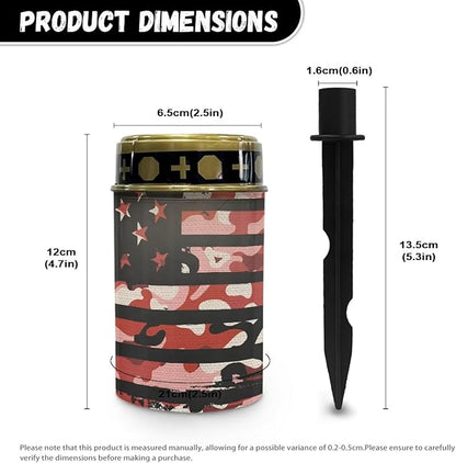 Solar Cross Garden Lights Outdoor Decorative - American Flag Camouflage Solar Lights Outdoor Waterproof- Cemetary Solar Lights for Remembrance Lawn