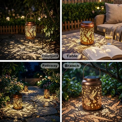 Cawalap Birthday Day Gifts for Women, Solar Lanterns Outdoor Waterproof