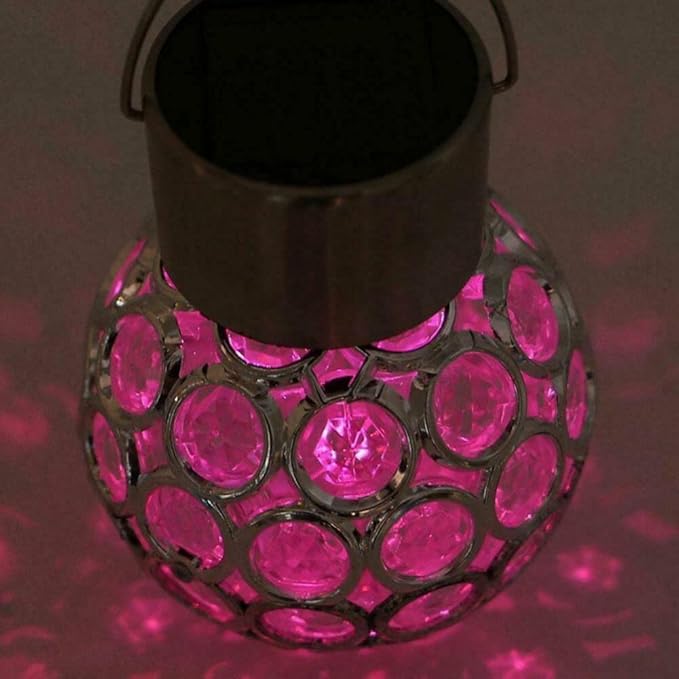 ansu Solar Light LED Lantern Outdoor Waterproof Hollow Small Light Chandelier Path Light (Multi-Color)
