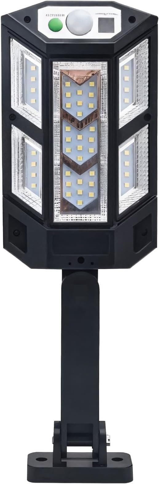 Solar Motion Sensor Path Light for Driveway, Fence, and Patio - Waterproof Hexagonal Outdoor Garden Lamp with 3 Lighting Modes and Remote Control