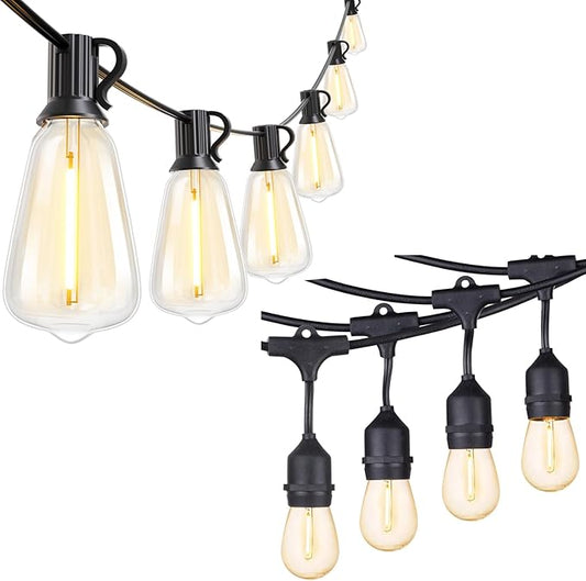 Svater Outdoor String Lights 350FT, Shatterpoof Bulbs, 1 Watt Dimmable 2700K Warm White, Waterproof Commercial Grade Patio Lights（3 Pack X 50FT）