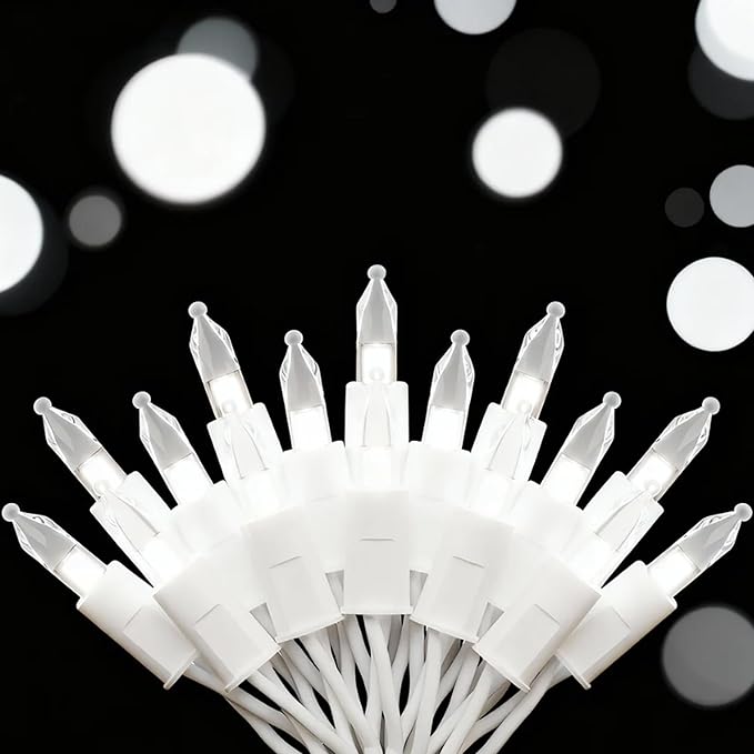 Christmas Lights,23.3FT-70 Lights LED String Lights Commercial Grade Waterproof for Holiday Decoration, Christmas Decors(White)