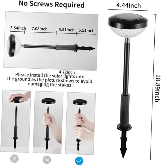 Solar Pathway Lights LED Garden Stake Lights Outdoor Decor Light Solar Powered Lamp for Patio Garden Lighting