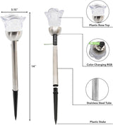 Crosslight LED Rose Garden Stake Lights (4 Pack) - Waterproof RGB Color Changing Outdoor Decoration Perfect for | Lumora