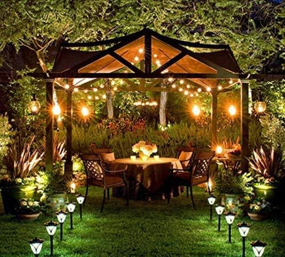KLED LED Solar String Lights Outdoor 48Ft Waterproof Hanging Lights with S14 15 Shatterproof Bulbs & 4 Light Modes, Outside Backyard Lights for Patio Market Bistro Porch Cafe Decor (48)