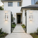 Cerdeco Modern Porch Light Outdoor Wall Lighting Cylinder Wall Sconce Nickel Finished | Lumora