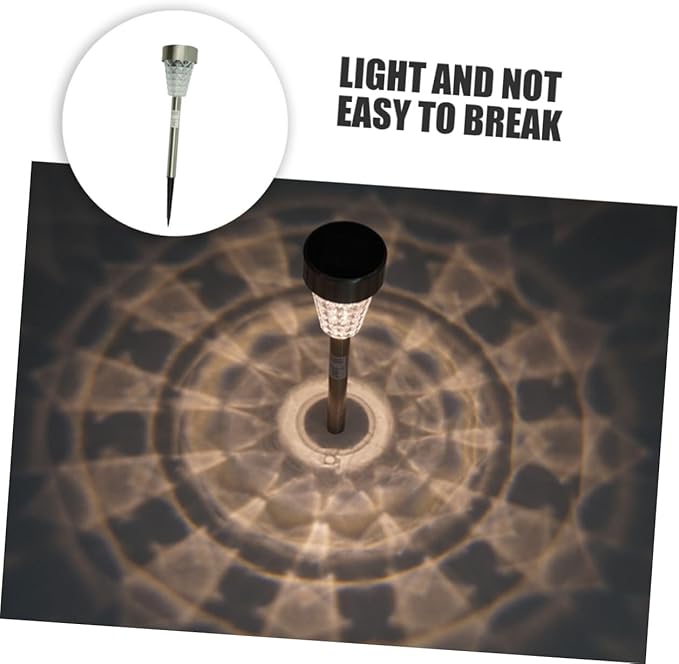 BESPORTBLE Solar Garden Path Light Outdoor Waterproof Stainless Steel Diamond Shape Lawn Inserting Ground Lamp LED Solar Patio Lighting