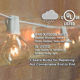 Abeja Outdoor String Light G40-100Ft with 105 Edison Glass Bulbs, 5W, E12 Socket Base, UL Listed Waterproof for | Lumora