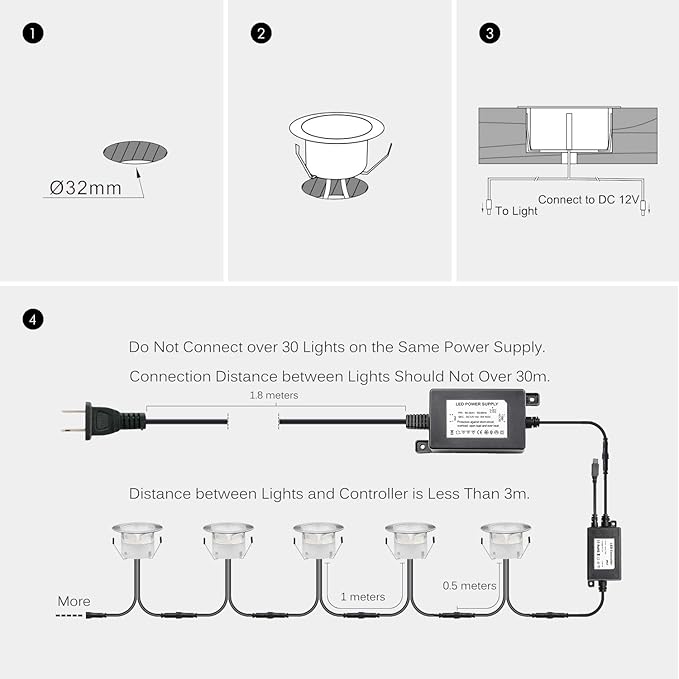 Outdoor Deck Lights Waterproof Multi Color RGB Stainless Steel Outdoor Decoration Lights for Yard Garden Recessed Wood Landscape Pathway Patio Step Stairs (10 Pack,Silver Border)