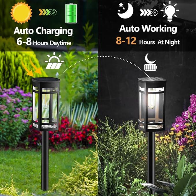 EXCMARK 16 Pack Solar Lights Outdoor Waterproof for Garden Pathway Walkway Driveway Yard Lawn Decorative Landscape | Lumora