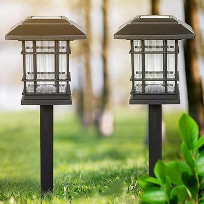 Kisangel Solar Pathway Lights Outdoor 4pcs Waterproof Solar Lawn Garden Landscape Lights with Warm White LED for Patio Yard Lighting