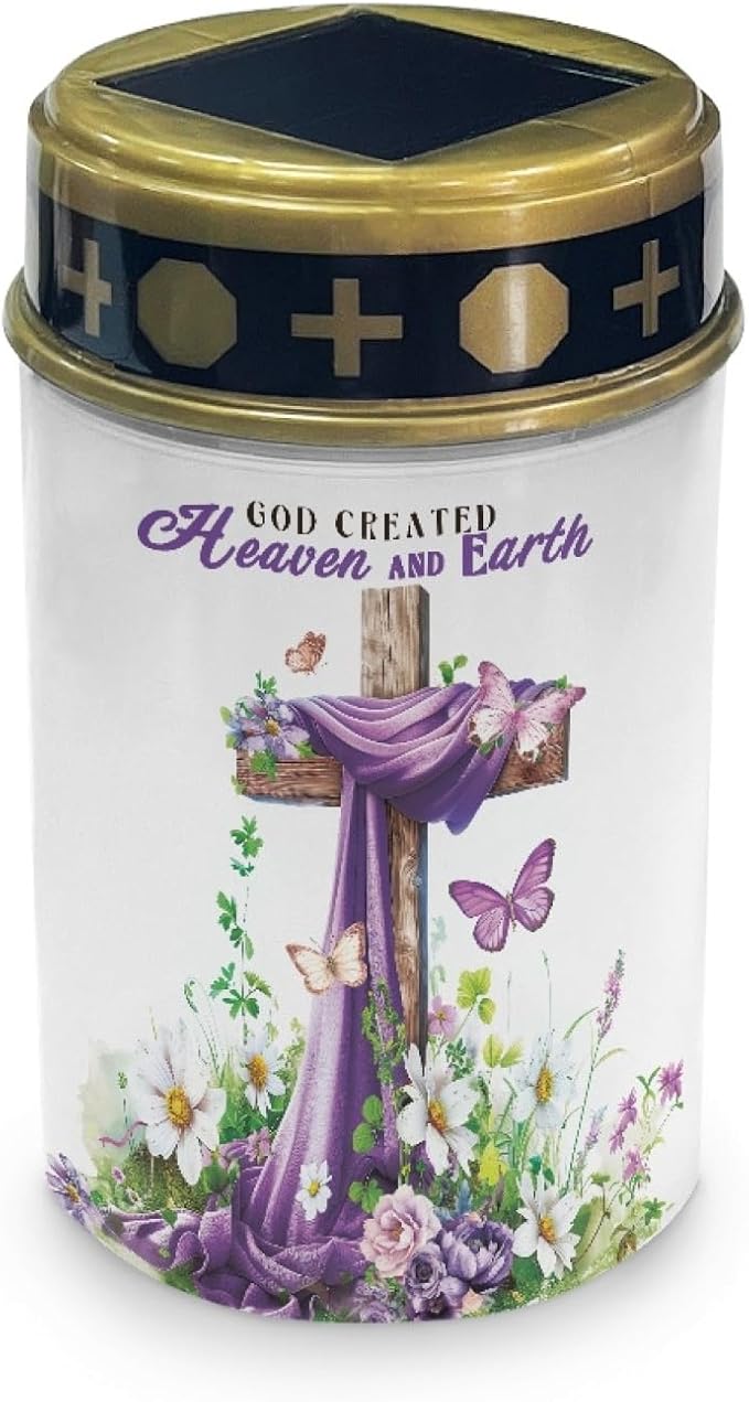 Cross Lavender Cemetery Lights for Grave,Solar Lantern Lights Outdoor Pathway Lights Solar-Powered Fairy Lights for | Lumora