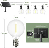 Svater Solar Outdoor String Lights 50 FT, G40 Patio Lights Shatterproof Dimmable Vintage Edison Bulbs, Solar | Lumora