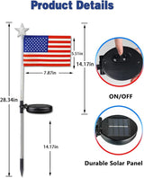 10 Pack American Flag Solar Lights Outdoor, 4th of July Decorations with 2 Modes, Waterproof Solar Flag Patriotic | Lumora