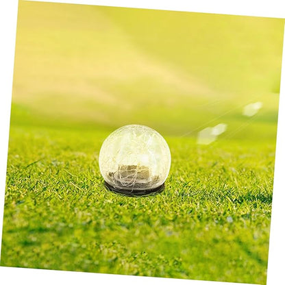 POPETPOP LED Crackle Ball Light LED Solar Garden Ground Lamp for Outdoor Decor Waterproof Light for Pathway and Lawn