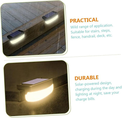 Didiseaon 2pcs Solar Step Lights Outdoor Decks Light for Patio Garden Stairs Easy Install for Pathway Fence Handrail