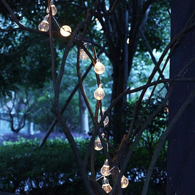 String Lights, LED Outdoor Indoor Solar Screw Cap Bulb Light Edison Outdoor Lighted Holiday Displays Patio Light Christmas Garden Decoration Lights Star Lights Rope Lights