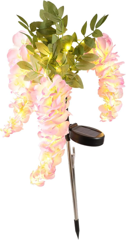 Mikikit Solar Pathway Light Led Solar Garden Landscape Lamp Wisteria Design for Outdoor Decoration Courtyards and Gardens