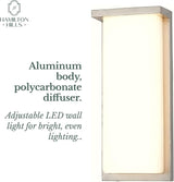 Hamilton Hills 14 Inch Silver Squared Flush Mount Outdoor Light Fixture | Modern Front Door Exterior Light 3000K | Lumora