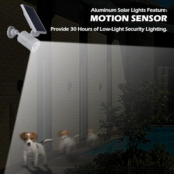 Solar Motion Sensor Lights for Outside 1400-Lumen 9W(110W Equ.) Aluminum Outdoor Solar Motion Flood Security | Lumora