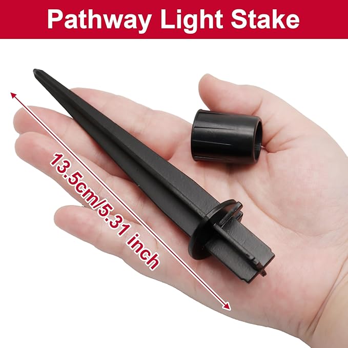 Biaungdo 6 Pack Metal Stakes, 5.3 Inch Solar Light Replacement Stakes, Black Outdoor Ground Stake for Yard Landscape Garden Pathway Patio Lamps Pole