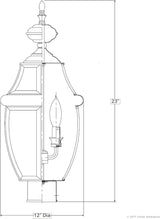 Urban Ambiance Luxury Colonial Outdoor Post Light, Large Size: 23" H x 12.5" W, with Tudor Style Elements | Lumora