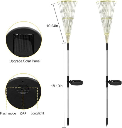 Solar Garden Lights Outdoor Decor: Fireworks Light Waterproof for Yard Decorations Outside - LED Fairy Sparklers Firework Lighting for Patio Decorative - Easter Birthday Home Gifts for Grandma Mom