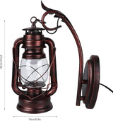 Vintage Wall Lantern Light Lamp Iron Glass High Brightness E27 15x27cm 3W Bulb Indoor Outdoor Corridor Living Room | Lumora