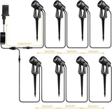 Low Voltage Landscape Lighting,8 Pack Outdoor LED Landscape Spotlights with Transformer 27V Garden Lights Pathway | Lumora