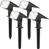 Solar Spot Lights Outdoor, 4 Pack Waterproof Solar Powered Garden Lights, 59 LED 4 Lighting Modes, 6500K White | Lumora