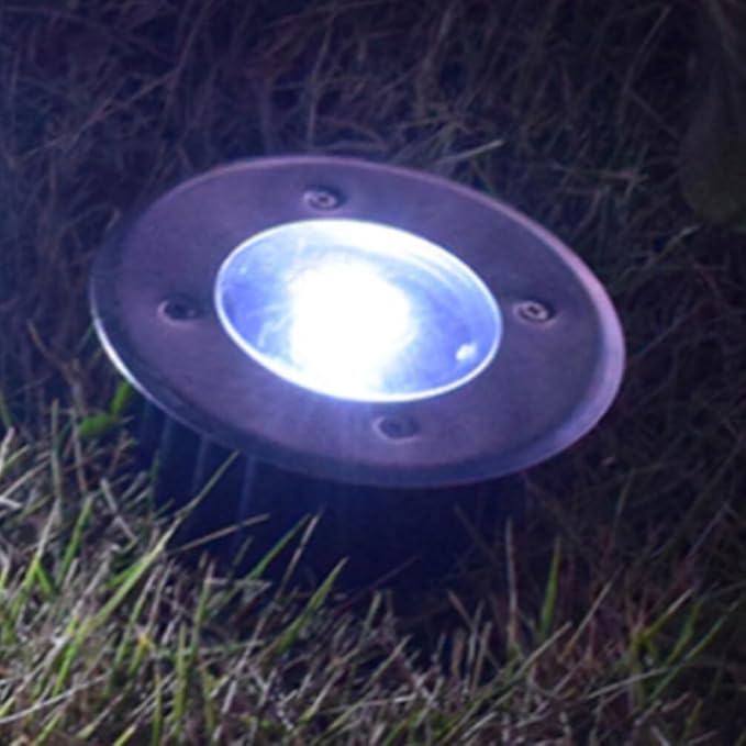 DOITOOL Flat Solar Lights Outdoor Pathway: 4PCS Lights Outdoor Waterproof Solar Ground Lights - Solar Disk Light | Lumora