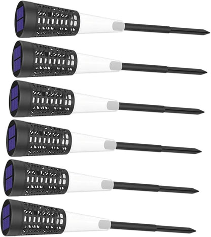 6pcs Solar Stake Lights Outdoor Garden Walkway Path Lights with Warm and Colorful Projection, Solar-Powered Lawn Lamps for Patio and Yard Decoration