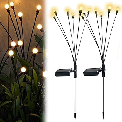 Solar Garden Lights Solar LED String Lights Firefly Solar Lights Outdoor Waterproof Firefly Solar Pathway Lights, Solar Stake Lights Outdoor Garden Decoration Garland Lights Camping Lights Solar Light