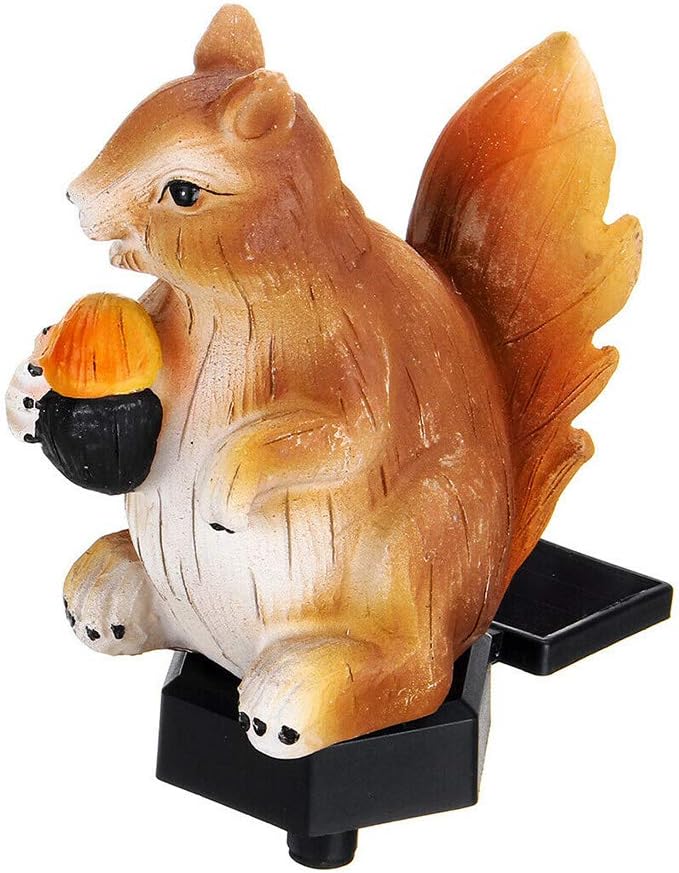 Squirrel Solar Garden Stake Light, Auto ON/Off Garden Squirrel Statues Decorative Light, Waterproof Outdoor Figurine Lights, Energy-Efficient Landscape Lighting for Lawn, Patio, Pathway(SIZE:16inch)