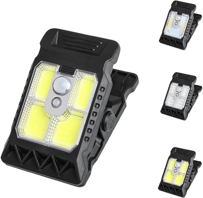Clamp on Solar Motion Light, Clip On Solar Motion Sensor Light Outdoor, Portable,Waterproof, 3 Modes 3 Mounting Ways, Outdoor Led Lights for Fence, Wall, Garage, Patio Umbrella (#C,1PC)