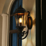 19.5in Large Outdoor Wall Light Fixture for Porch, Bronze Aluminum Exterior Door Lantern Light with Wall Mount | Lumora