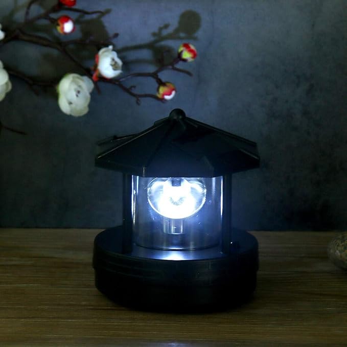 1PC Solar Lighthouse, Rotating Outdoor Waterproof LED Solar Light Beacons Tower Decorative - Garden Figurine Light | Lumora