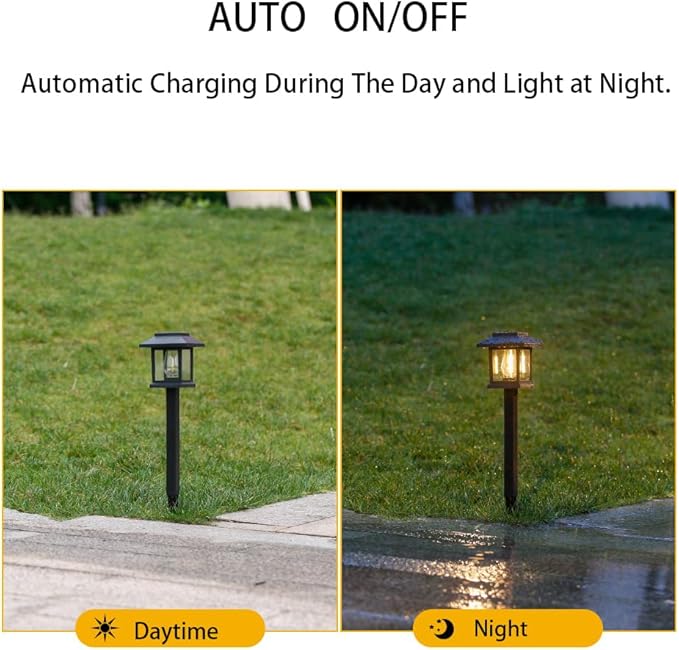 4 Pack Solar Pathway Lights，Solar Garden Lights Outdoor Waterproof for Courtyard, Balcony, Garden, Lawn, Poolside.