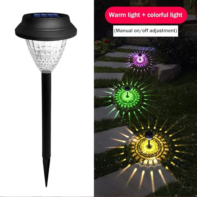 2Pcs Outdoor Solar Pathway Light Warm Light LED Solar Light Outdoor Waterproof Solar Powered Garden Landscape Decoration