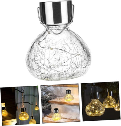 GALPADA Elegant Retro Solar Glass Ball Light Dusk to Dawn Outdoor Lighting Solar Pathway Lights for Garden Landscape
