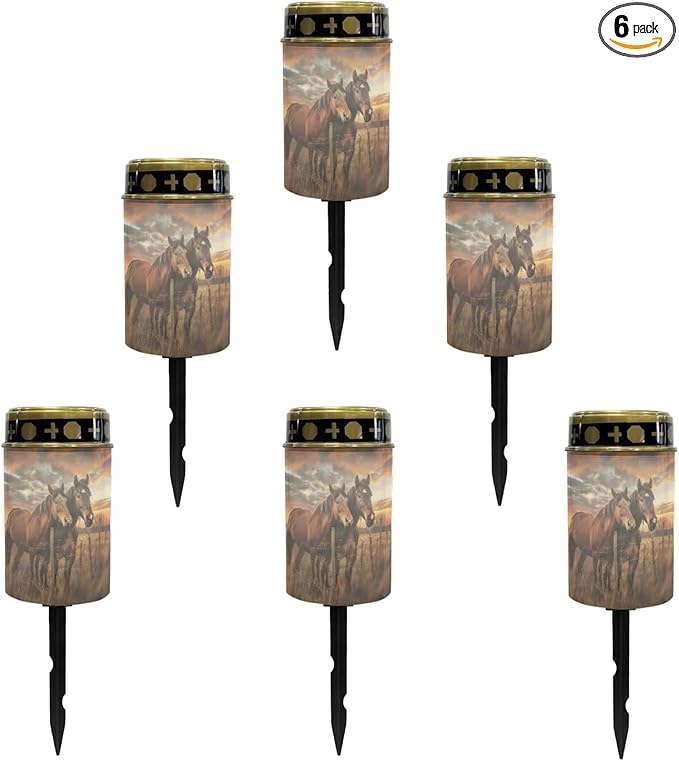 Western Aztec Horse Solar Pathway Lights Outdoor Waterproof,Solar Garden Stake Lights LED Landscape Path Lights Decorative for Yard Patio Spotlight Driveway(Horse)
