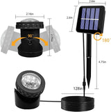 AVEKI Solar Pond Spotlights, 12 LED Solar Underwater Lights with Dual Head Waterproof Submarine Landscape Spotlight | Lumora