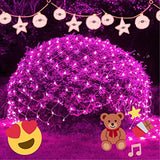 JMEXSUSS 200 LED Net Lights Outdoor, Pink, 9.8ft x 6.6ft, Plug in