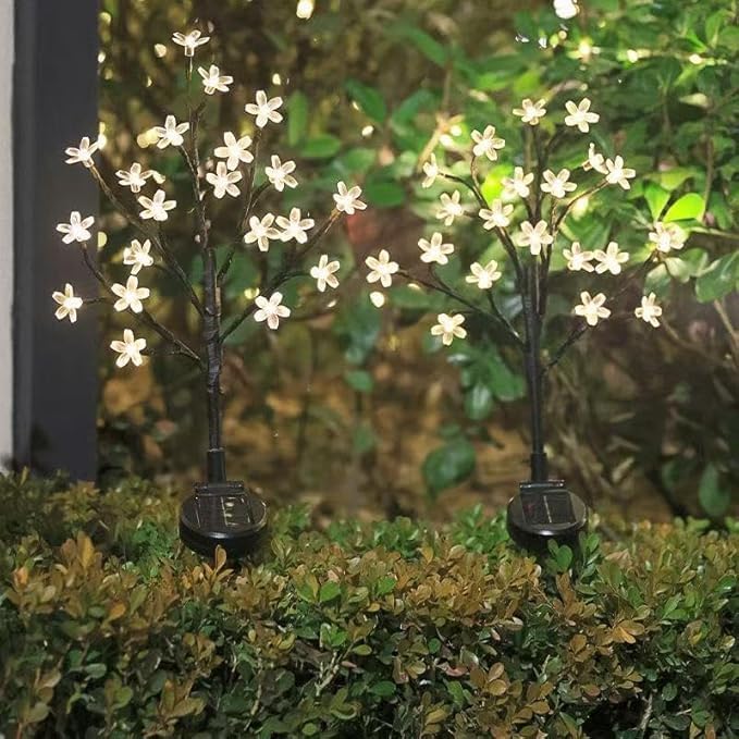 Solar Garden Lights Outdoor Waterproof，2Pack 40LED Solar Flowers Lights for Outside Yard,Lawn,Patio,Pathway Decorations.