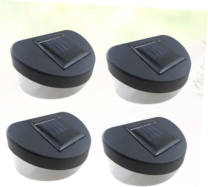 4pcs Solar Outdoor Garden Lights LED Wall Lamp for Pathway Fence and Porch Decor Black Shell with White Light Easy Installation Design