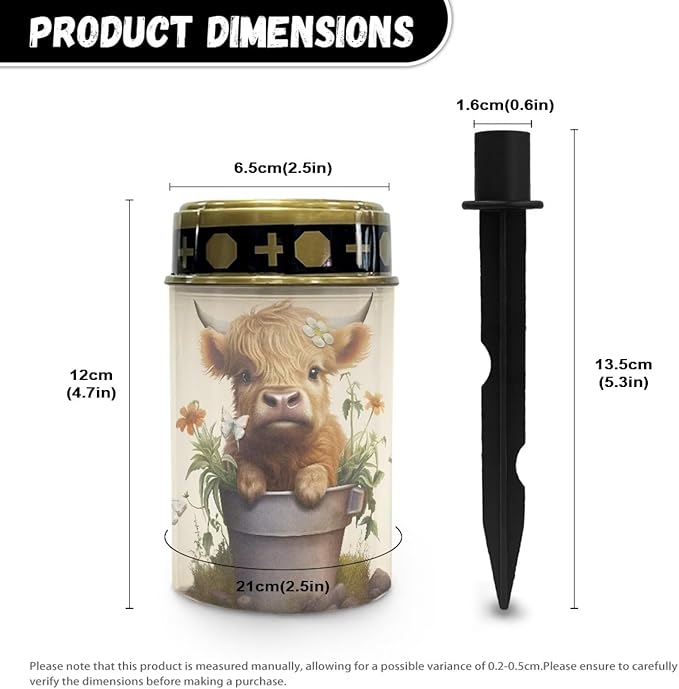 Highland Cow Garden Stake Light, Solar Lights for Cemetery Grave,Solar Pathway Lights Outdoor,Lawn Yard Patio Garden Decor Environment Friendly