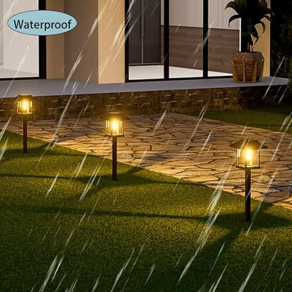 4 Pack Solar Pathway Lights，Solar Garden Lights Outdoor Waterproof for Courtyard, Balcony, Garden, Lawn, Poolside.