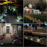 4 Pack Solar Deck Lights, 8 LEDs Solar Ground Lights Outdoor Garden, Bright White Light, IP65 Waterproof, Decking | Lumora