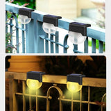 Solar Power Stair Lamp Warm LED Outdoor Handrail Fence Light Easy Installation Weatherproof for Garden Patio Pathway | Lumora