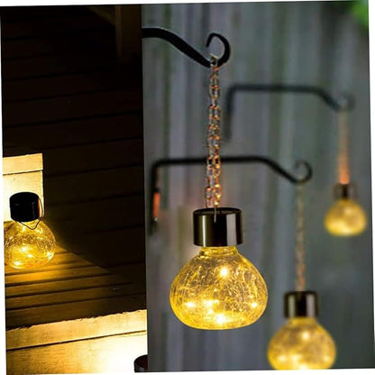 POPETPOP Solar Garden Lights Cracked Texture Glass LED Solar Pathway Lights Unique Outdoor Decorative Lighting for Patio and Landscape Warm Glow